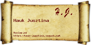 Hauk Jusztina névjegykártya